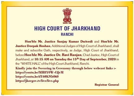 oath ceremony in jharkhand high court