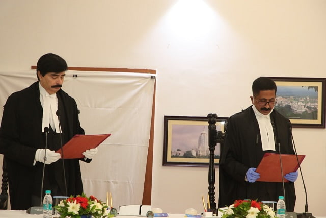 oath ceremony of justice SK Diwedi and justice Deepak Roshan