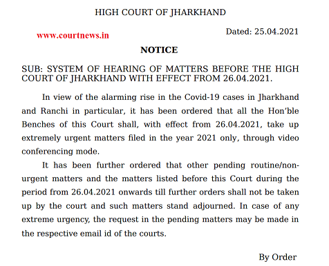 Notice of Jharkhand High court